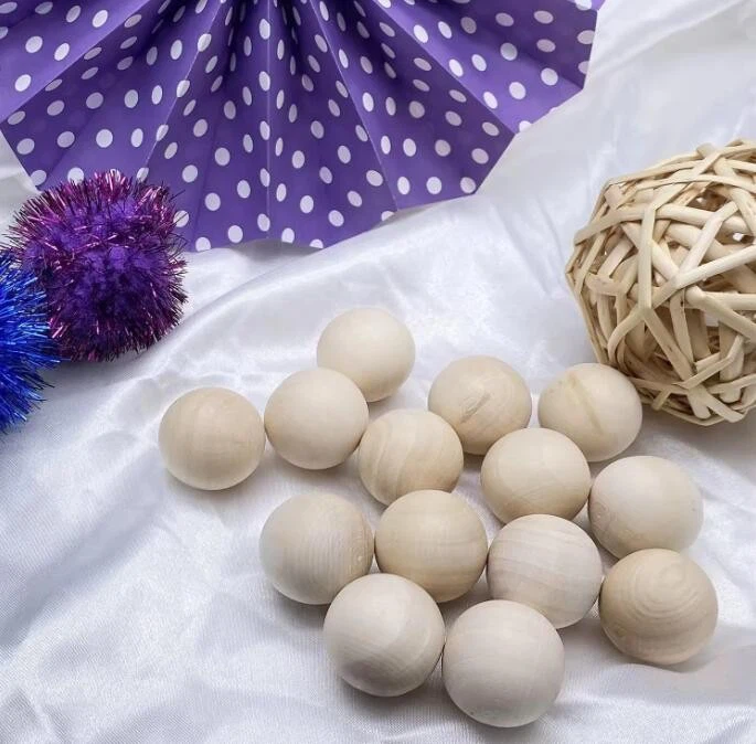 Custom Educational Unfinished Natural Wooden Balls For Crafts And DIY Projects